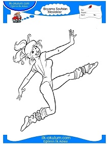 Çocuklar İçin Dansçı Boyama Sayfaları 
